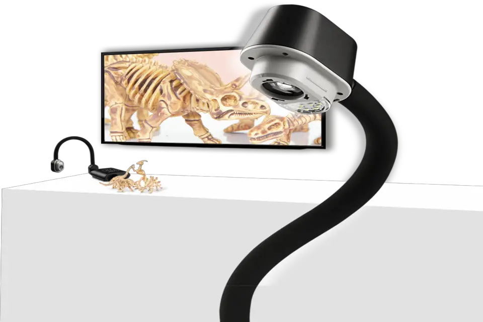 visualizer camera projecting dinosaur